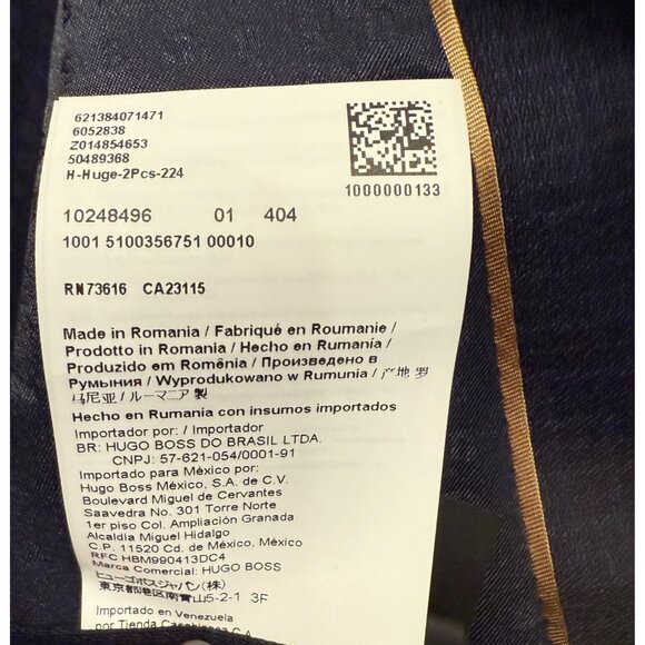 Hugo Boss Blue Checked Suit Jacket Slim Size 40R NWOT - Picture 8 of 9